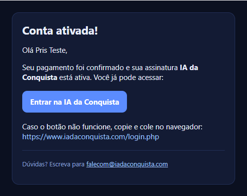 Print de aprovação via Pix